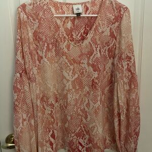 Cabi Women's Pink Snakeskin Top